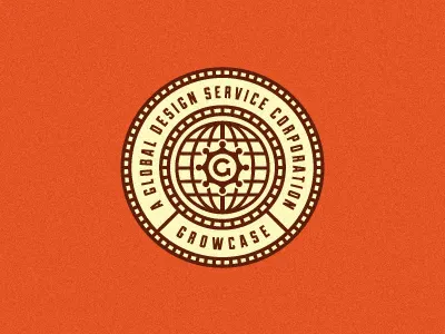 Growcase Emblem for Letterpress emblem globe growcase logo logo design logotype mark patch riley cran self promo self promotion