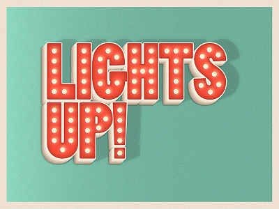 Lights up! christmas lettering lights typography vector