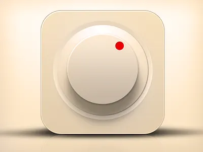 Timer button icon ios knob lights reflections shadows
