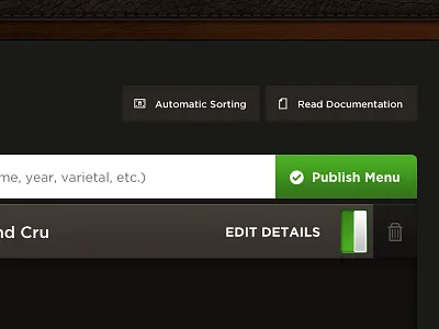 Publish Menu gotham menus pictos ui