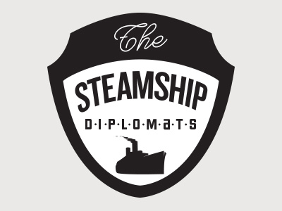 Ship badge black gray logo ship type white