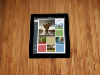 Tablet Blog Reader animals blog boxes design ipad layout reader tablet ui ux