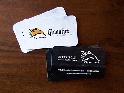 Gingafox Cards business cards fox lightning rock