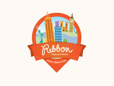 Ribbon Sticker orange ribbon sticker