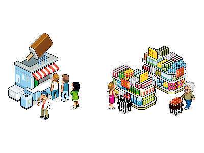 Inventions 02 food ice cream people pixel pixelart shop supermarket