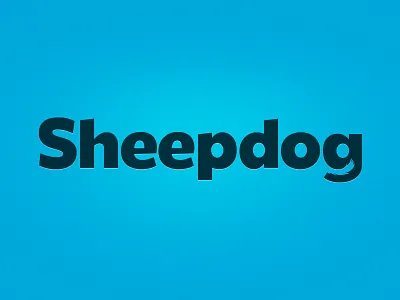 Sheepdog blue logo negative space tail