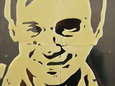 Cheese memory cheese memory photo portrait stencil time