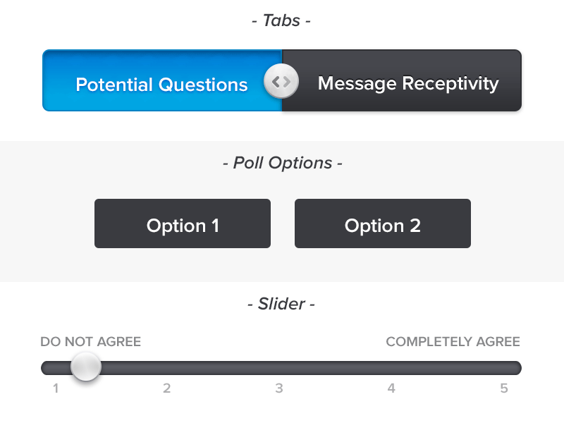 Survey UI Elements (animated .gif) animation app ios ipad iphone survey toggle