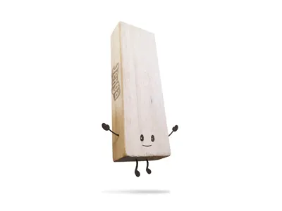 Happy Jenga cartoon character eyes game happy jump smile wood