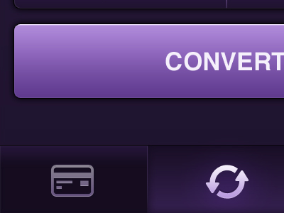 Convert app banking convert design finance ios iphone menu purple tap bar