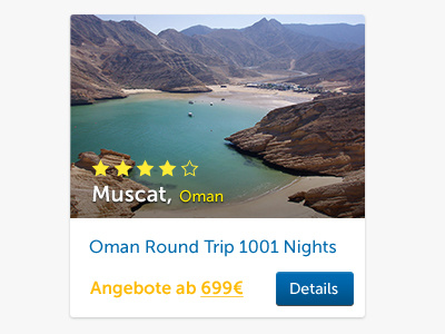 Travel Offer Card card element sort travel ui