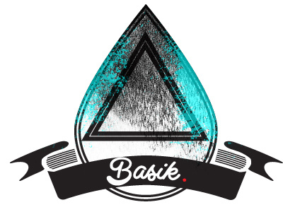 Basik banner branding drops grunge logo minimal paint triangle water