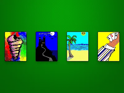 Soliaire Decks 98 decks game pixel pixelated playing solitaire windows