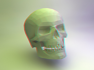 Skull Polygon 3d 3d anaglyph 3d cinema 4d skull vandre