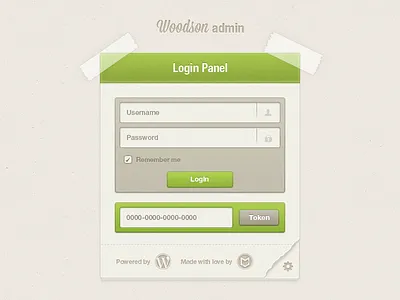 Woodson admin admin login panel password settings token ui username