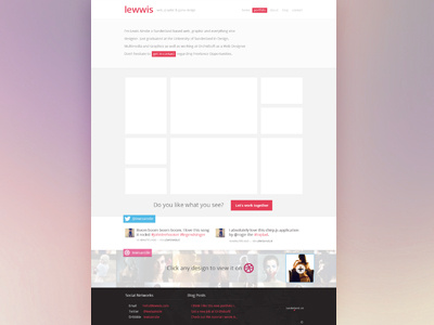 Portfolio Design lewis ainslie lewwis metro pink portfolio web