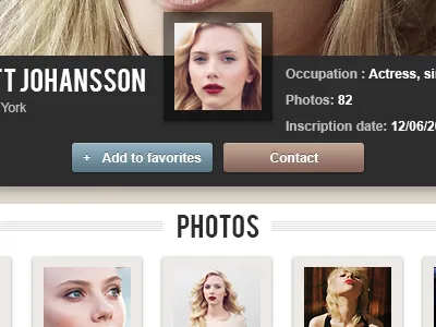 Profile Page galery model page photo profile