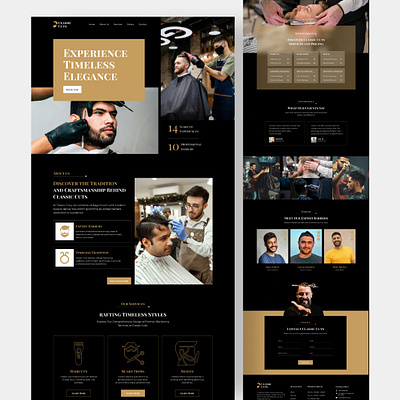 Barber shop website or landing page UI design app design barber shop design barber shop landing page barber shop landing page design barber shop landing page ui barber shop modern ui barber shop ui design barber shop web design barber shop website barber shop website design clean design design inspiration mobile app ui modern ui web design