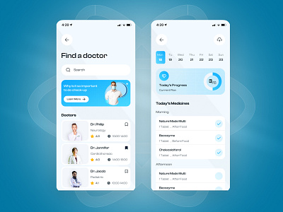 Healthcare - Mobile App Design book a doctor diet planner digital health doctor appointment health app health dashboard health monitoring health reports health tracker healthcare healthtech light mode ui medical app medical records medication reminder minimal ui modern design ui design ux design virtual care