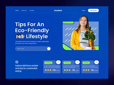 EconNest || Hero Exploration design designer eco friendly freelance greenhouse header hero landing page landingpage lifestyle marketplace order product project purchase remote trending uxui web web design