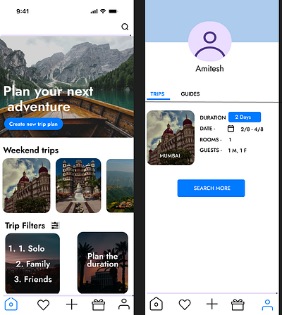 Travel Design App! travel ui