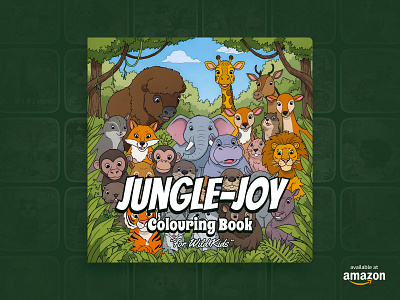 JUNGLE-JOY: Colouring Book For Wild Kids 🐘🐒🦁🦓 amazon amazon product artwork colour book colouring colouring book colouring pages cute creatures drawing figma illustrations jungle joy kid friendly art book online painting paperback simple art square book toddlers kids children worldwide