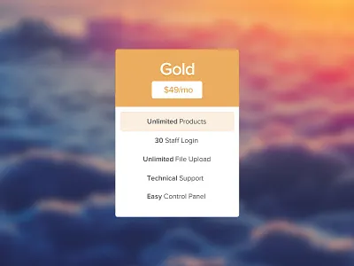 Pricing Table fireworks pricing table