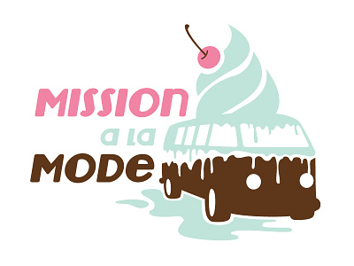 Ice Cream on a Mission branding cherry chocolate cream ice identity logo mint mission non profit van vw