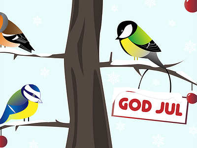 Birds in a tree christmas card birds christmas holiday