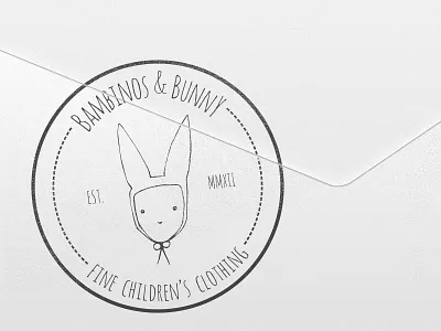 Bambinos & Bunny Stamp children clothing costume envelope mail rabbit stamp tag