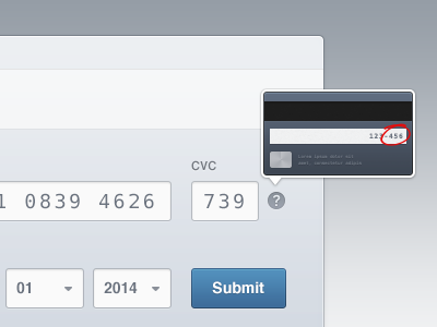 Another CC form blue button credit card form grey light white