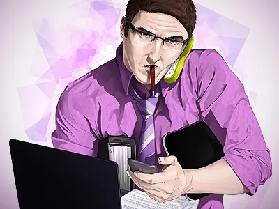 Big in Business business digital art expression face illustration