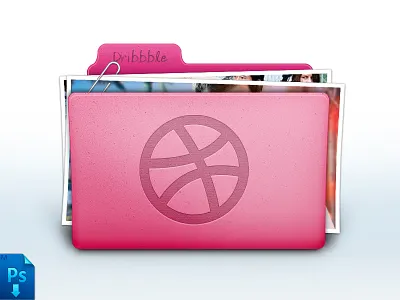 Folder icon - FREE PSD document download dribbble file folder icons image picture pin pink psd