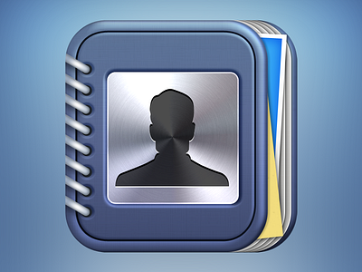 Contacts Journal Icon book contacts design icon ios ipad iphone metal paper texture