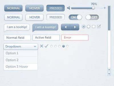 Blue UI Kit (In Progress Forever) buttons dropdowns ui ui kit