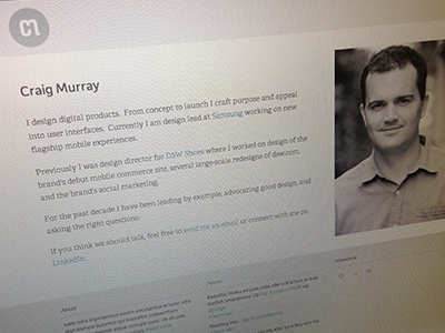 Personal Site bio portfolio website