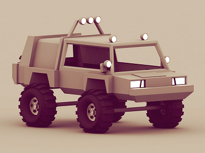 Battle SUV 4 x 4 4x4 ao battle c4d cinema 4d low poly lowpoly model passenger polygons render sport suv tires truck vehicle war