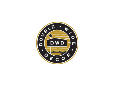 DWD / Raise the flag 2color circle. enclosure emblem flag logo thicklines whiskeytango