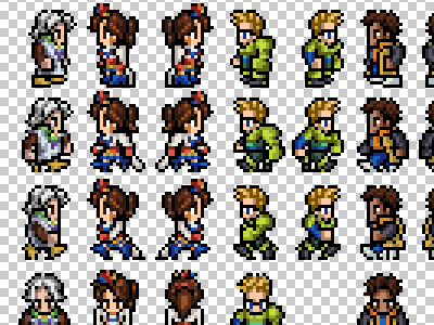 16-Bit Sprite Characters 16 bit 8 bit character art game pixel art retro snes sprites videogames