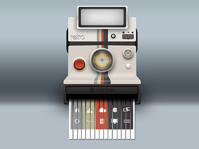 Polaroid Land Camera with Built-in Shredder camera icons land photoshop polaroid retro shredder