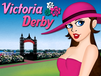 Victoria Derby Promo australian beauty brunette derby hat flowers girl horse racing racetrack