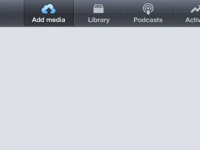 Add media blue glyph nav navigation pressed ui website