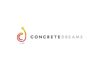 Concrete Dreams app charcoal concrete dream grey logo mark monogram orange red star yellow