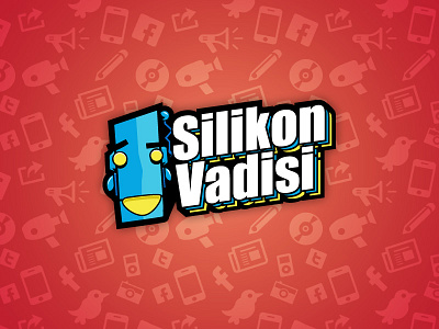 Silikon Vadisi Logo logo retro robot vector