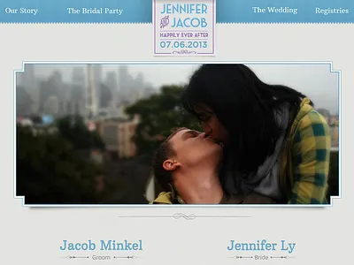 Wedding Site Design blue header purple website