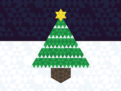 Patchwork Pine snow tree triangles