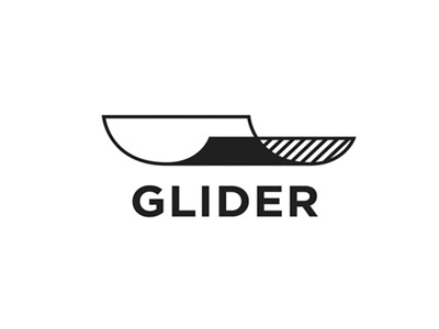 Glider Logo Black And White logo