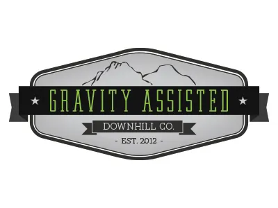 Gravity Assisted Logo badge biking logo mtb vintage