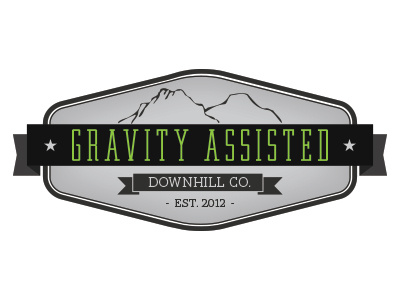 Gravity Assisted Logo badge biking logo mtb vintage