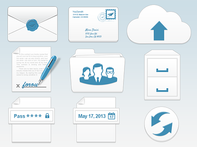 Simple Icons crisp design files folders icon iconography mail send share simple storage store sync theme vector visual